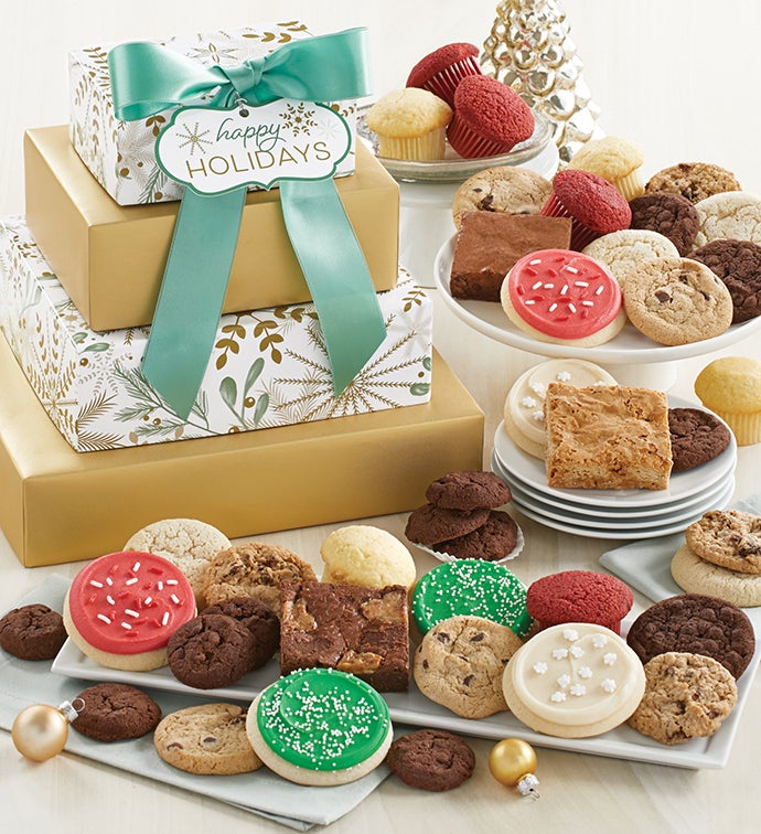 Sparkling Bakery Gift Tower - Happy Holidays
